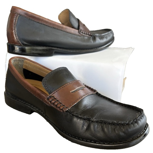 Giorgio Brutini Two Tone Leather Penny Loafers Men's 9M Comfort Support Brand - Picture 2 of 10